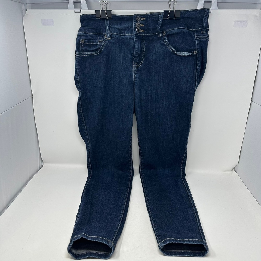 Torrid Jeans Women 12R Dark Wash Premium Skinny High Rise Triple Button